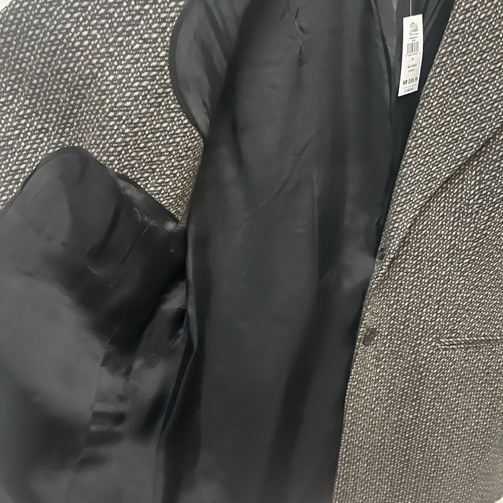 Banana Republic Wylder Textured Tweed Black and Cream Jacket NWT Sz 6 - Picture 4 of 7